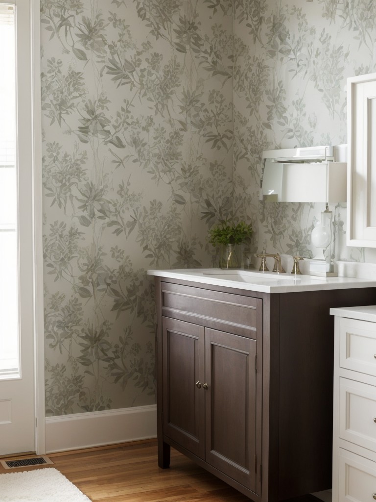 Consider using removable wallpaper or wall decals to add visual interest without committing to a long-term design.