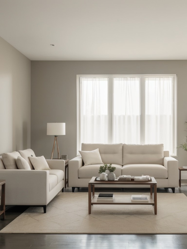Embrace minimalism by selecting a neutral color palette and sleek, multifunctional furniture pieces.