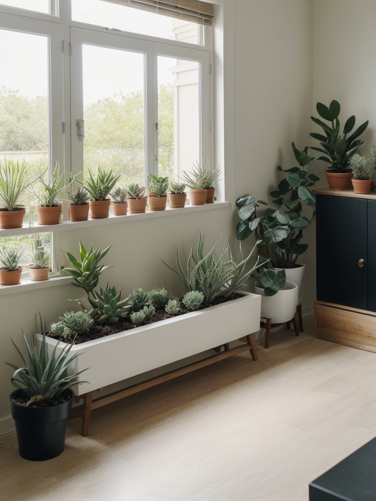 Incorporate plants and greenery to add life and freshness to your living space, and consider low-maintenance options like succulents or air plants.