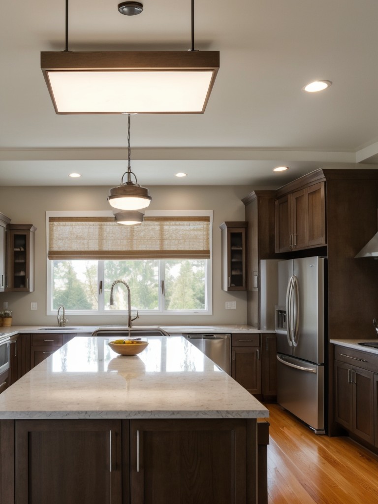 Swap out overhead light fixtures with more modern and affordable options that suit your style and provide adequate lighting.