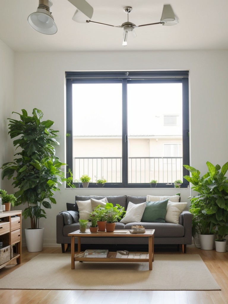 Add greenery and plants to bring life and freshness into the apartment, even in a small space.
