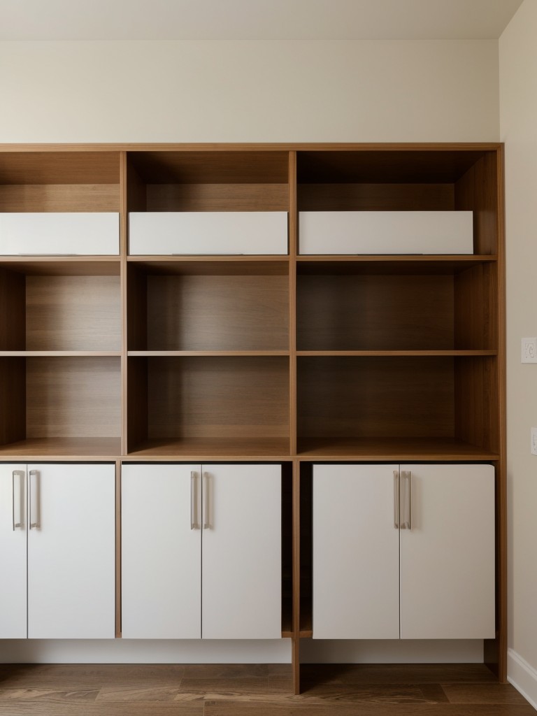 Install built-in storage solutions, like floating shelves or cubbies, to keep belongings organized and minimize clutter.