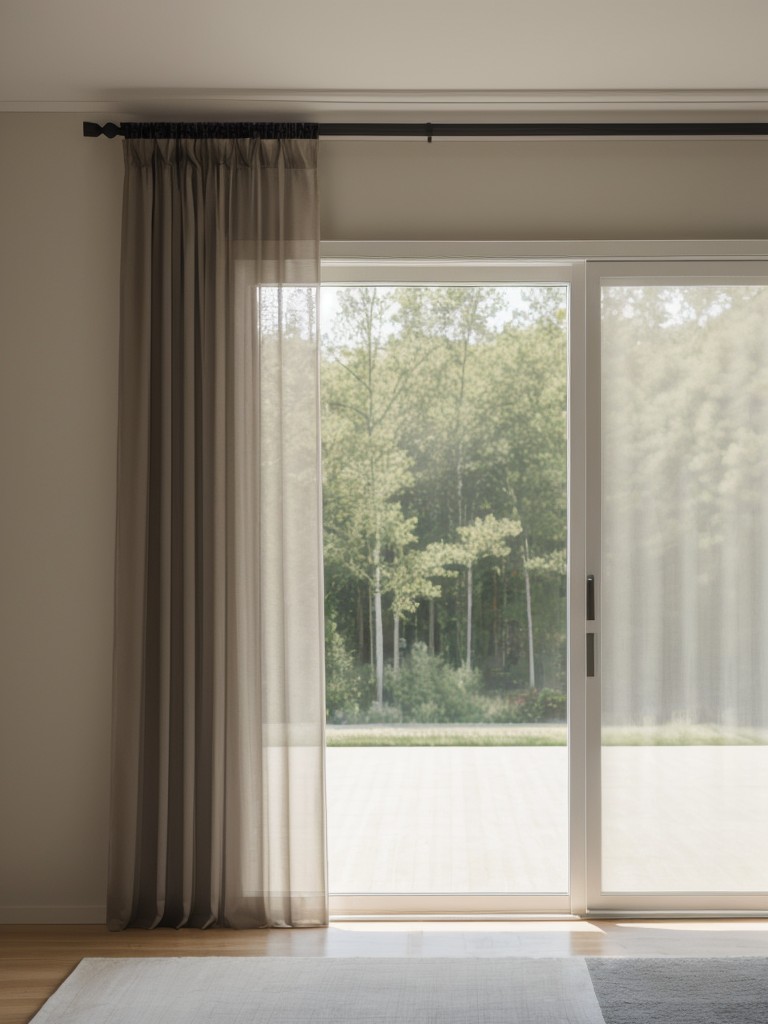 Use curtains or sheer panels to create privacy without blocking light or taking up extra space.
