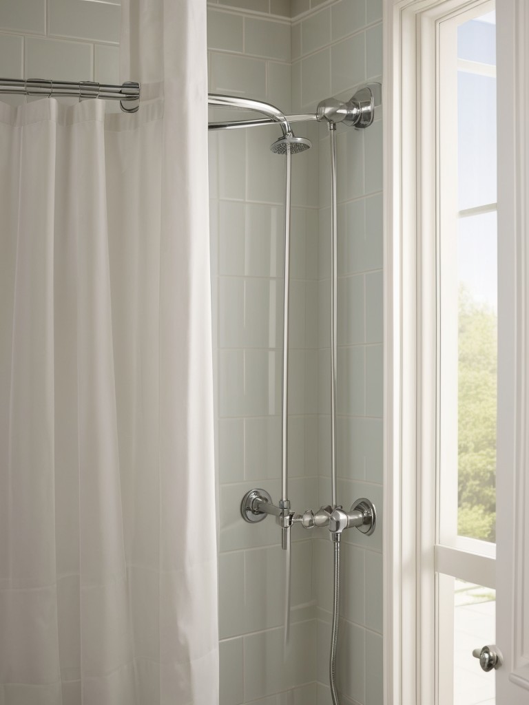 Install a shower curtain rod that curves outward to provide more room in a small shower stall.