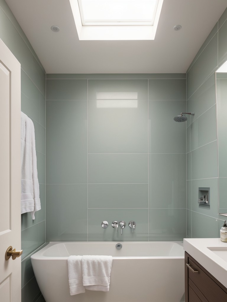 Use light-colored tiles or paint on the walls to reflect natural light and create a more open feel in a small bathroom.