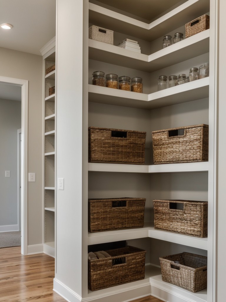 Utilize corner shelves or built-in niches to maximize storage without taking up valuable floor space.