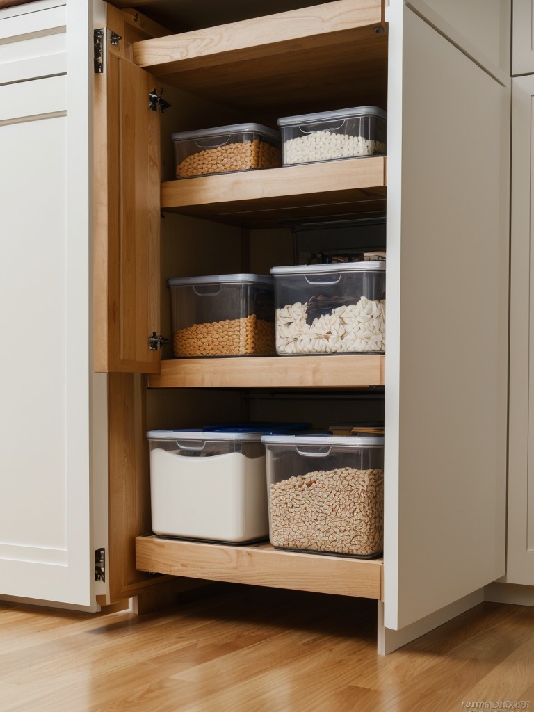 Making use of under-bed storage containers and utilizing the space above kitchen cabinets.