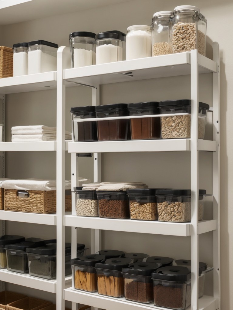 Maximizing vertical storage with wall-mounted shelves and hanging organizers.