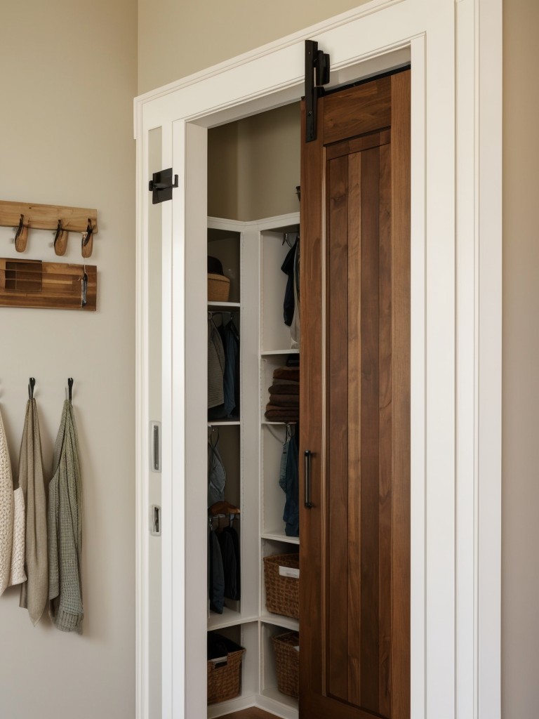 Utilizing the back of doors for hanging organizers or hooks for additional storage.
