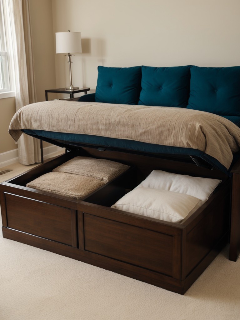 Utilizing multipurpose furniture pieces like storage ottomans and built-in storage beds.