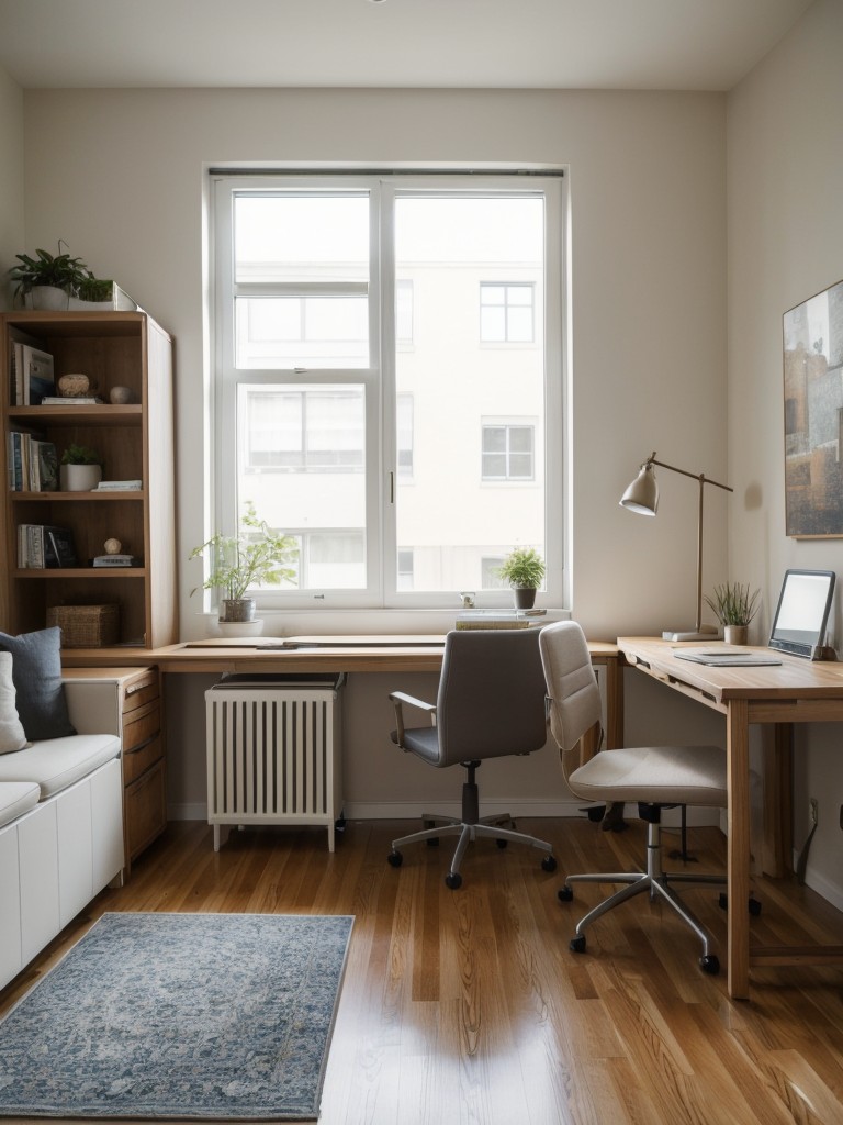 Create designated zones within your studio apartment, such as a small office area or a cozy reading nook.