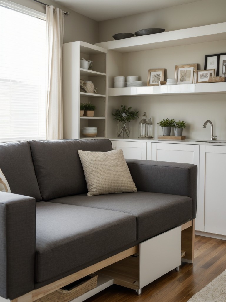 Utilize multipurpose furniture to maximize space, such as a sofa bed or a dining table with storage.