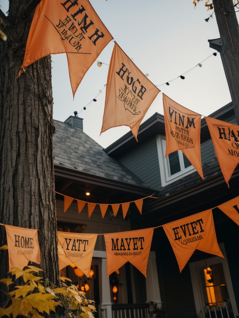 Hang Halloween-themed bunting or banners to welcome guests.