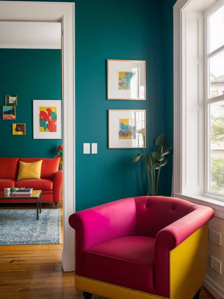 Bold and vibrant interior design ideas, like using statement wallpaper, incorporating colorful accent furniture, and experimenting with eclectic decor styles.