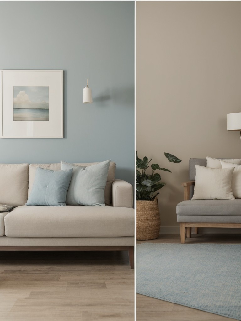 Choose soothing color palettes, consisting of soft blues, earth tones, and neutrals, to create a calming retreat within your apartment, promoting relaxation and peace.