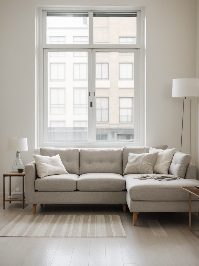 Embrace a neutral color palette, such as whites, grays, and earth tones, to create a calm and serene atmosphere in your minimalist apartment.