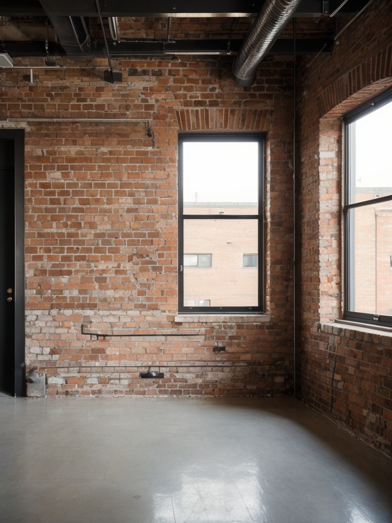 Highlight any exposed brick walls in your apartment design, embracing their raw and industrial charm, and incorporating them as focal points within the space.