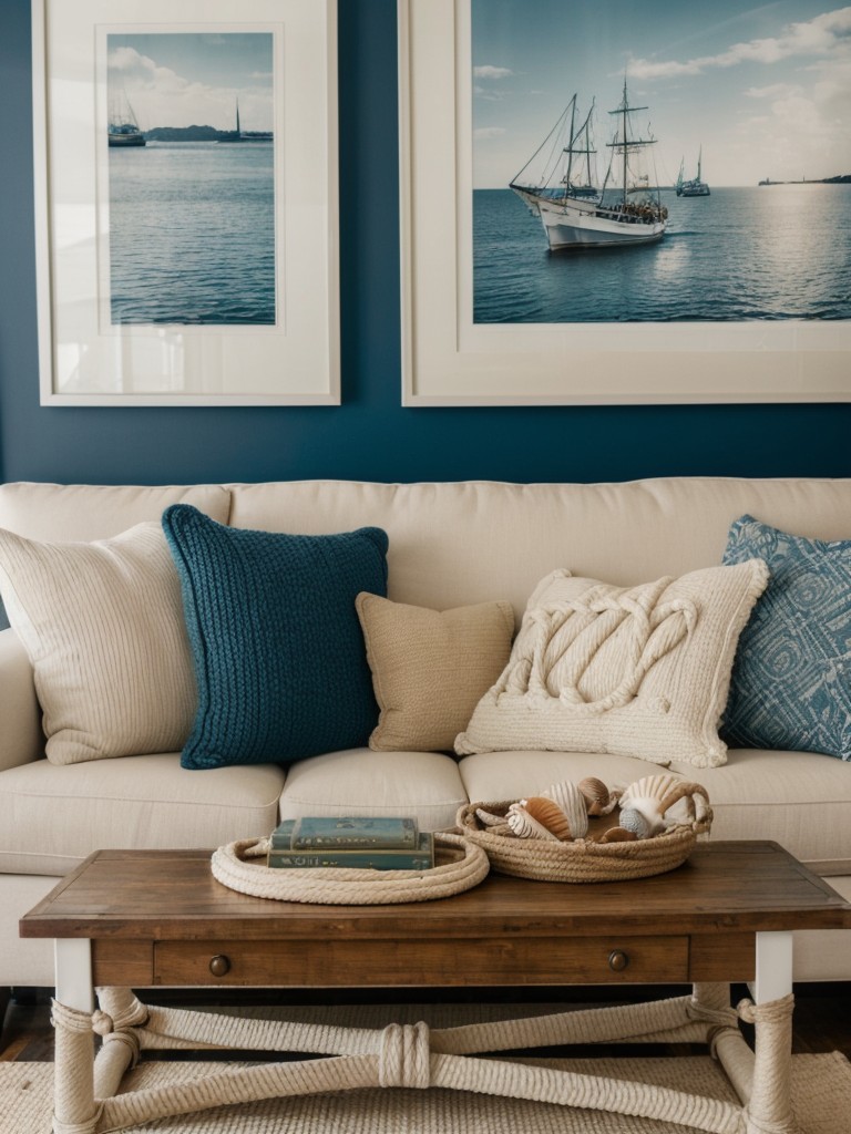 Incorporate nautical decor elements, such as seashells, ropes, or boat-like decorative pieces, to further enhance the coastal-inspired theme in your apartment.
