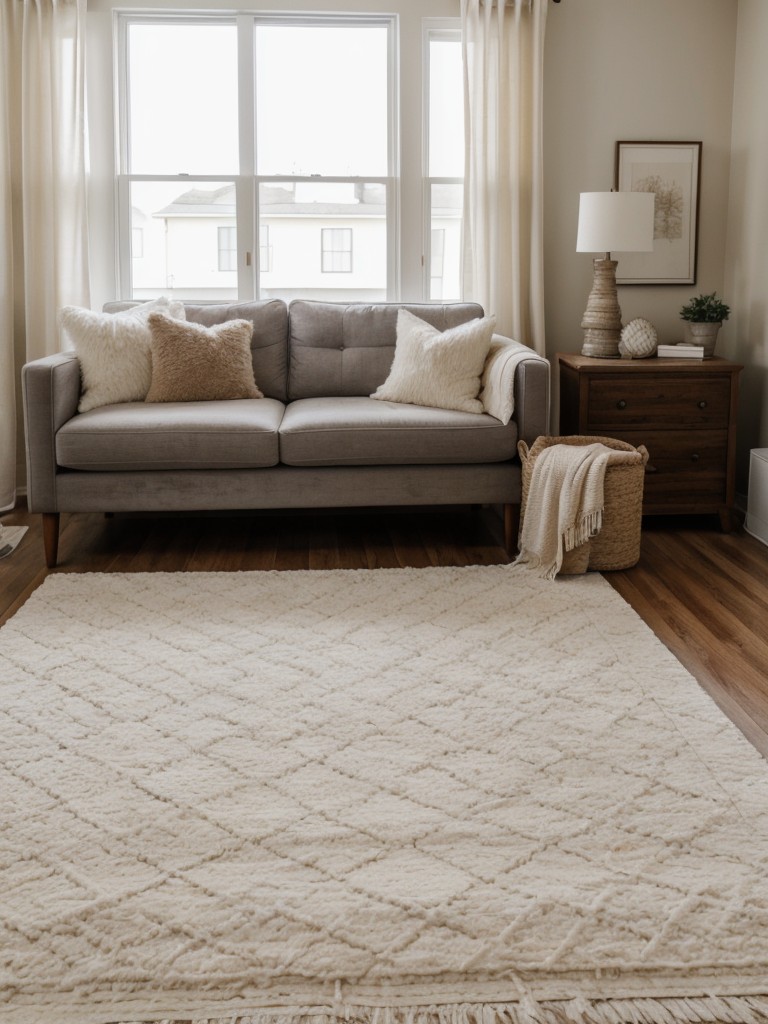 Incorporate soft textiles such as plush rugs, cozy throw blankets, and comfortable pillows into your apartment design to add warmth and texture to your space.