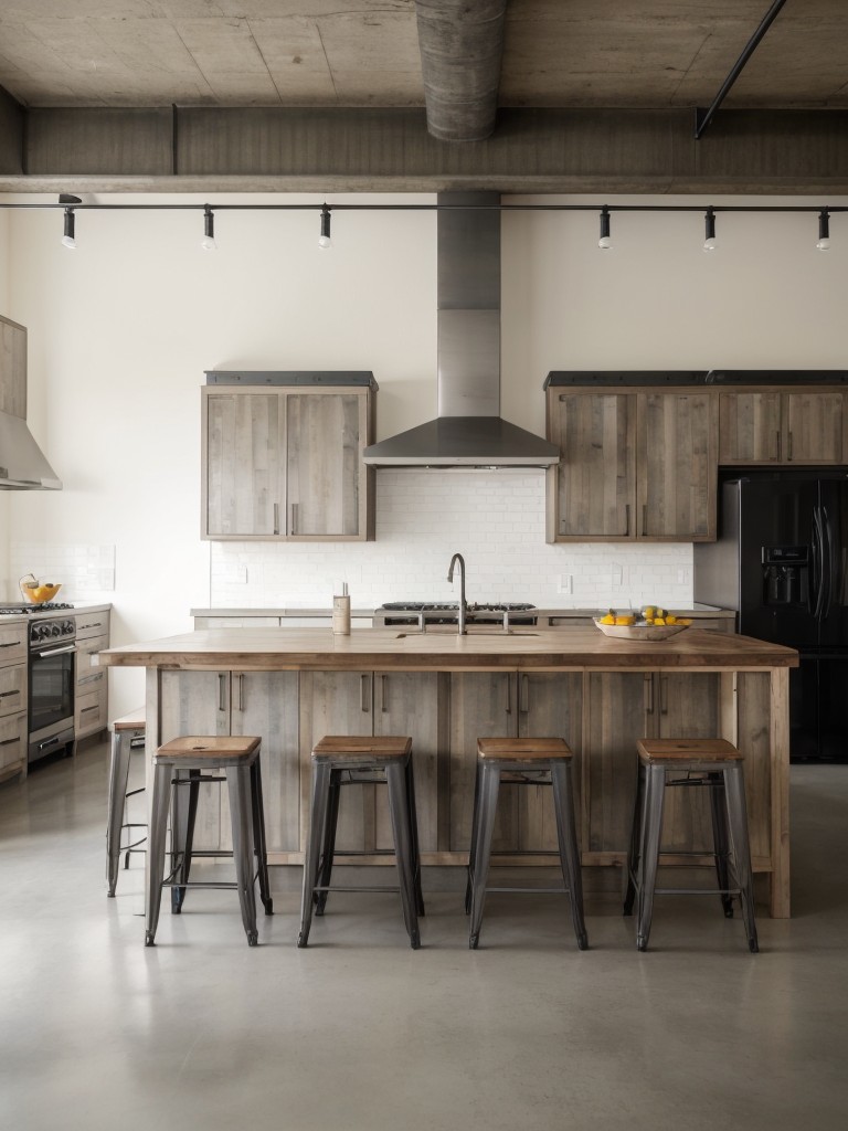 Choose a color palette that complements the industrial style, such as neutral tones with pops of bold colors, to create a cohesive and balanced look.