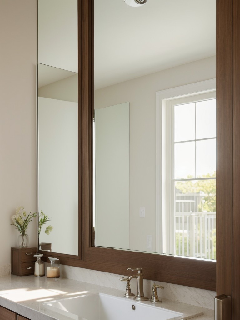 Embrace natural light by strategically placing mirrors and reflective surfaces to bounce light around the space, making it appear larger and brighter.