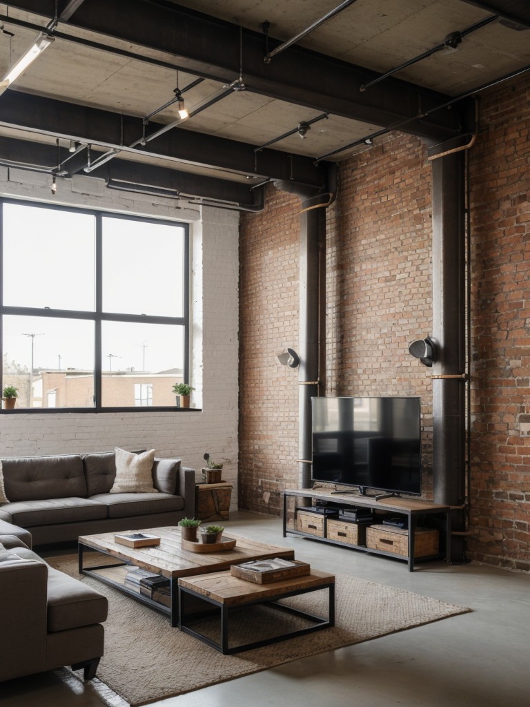 Incorporate industrial elements such as exposed brick walls and metal accents to enhance the loft apartment's unique character.