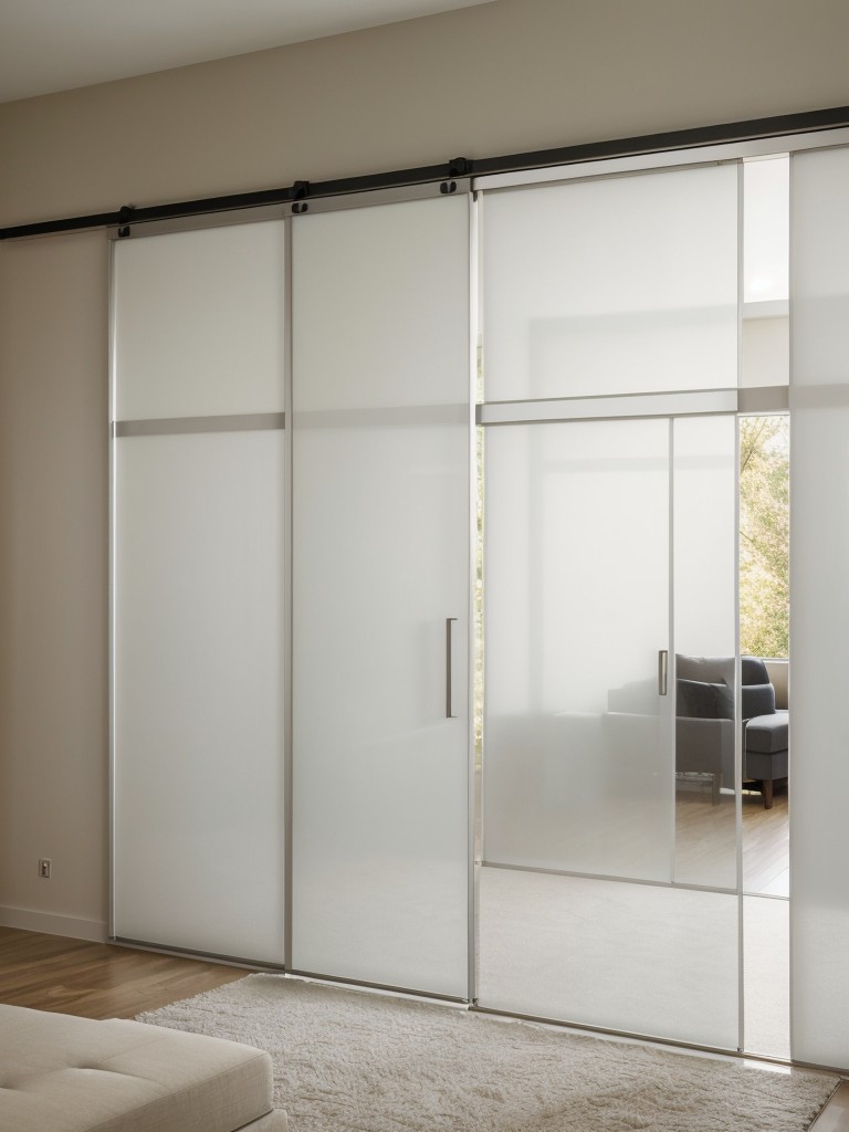 Incorporate sliding doors or room dividers made of frosted glass or translucent materials to maintain privacy without sacrificing natural light flow.