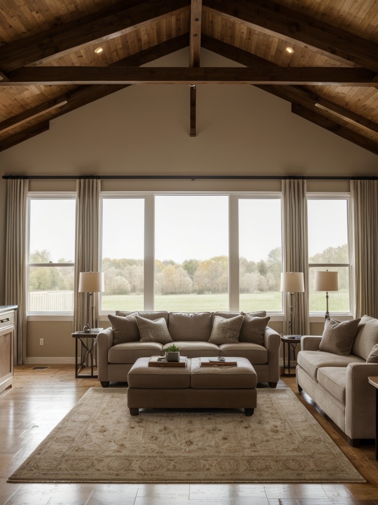 Use area rugs or floor-to-ceiling curtains to divide the loft into separate zones, creating visual boundaries for different activities while maintaining an open feel.