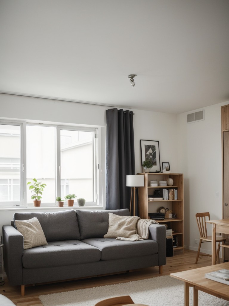 Designing a cozy and inviting living area in a studio apartment with Ikea's comfortable seating options and soft furnishings.