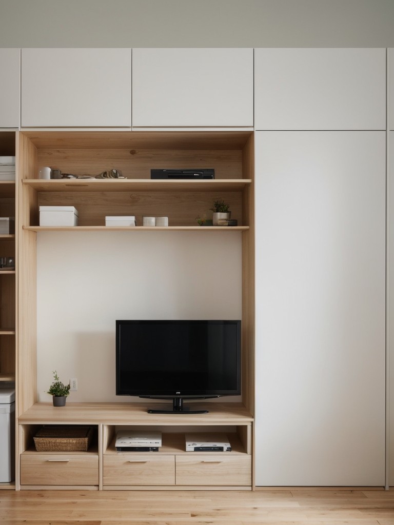 Space-saving solutions for studio apartments, utilizing multi-functional furniture and storage modules from Ikea.