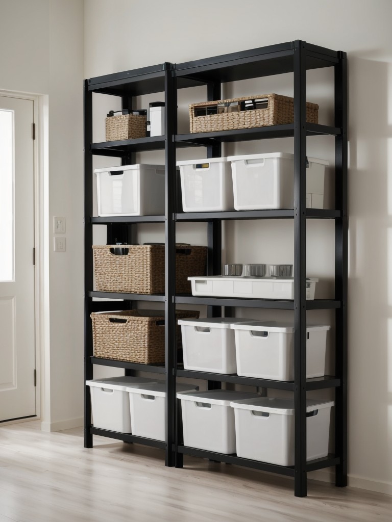 Utilizing Ikea's modular shelving systems to create a customizable and wall-mounted storage solution in a studio apartment.