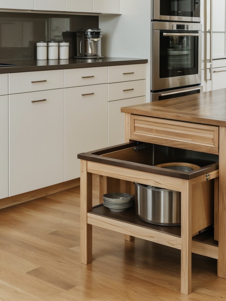Choose furniture with built-in storage, such as a kitchen table with drawers or a bench with storage underneath.