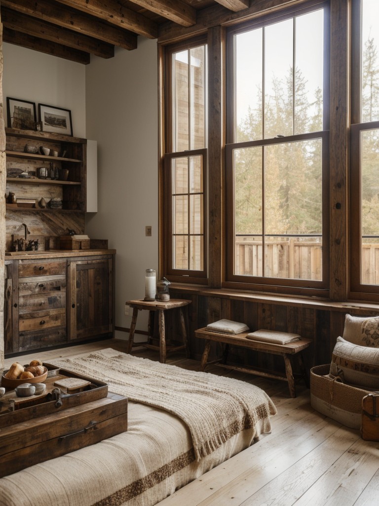 Rustic men's apartment decor ideas with natural wood finishes, cozy textiles, and vintage-inspired accessories for a warm and inviting space.