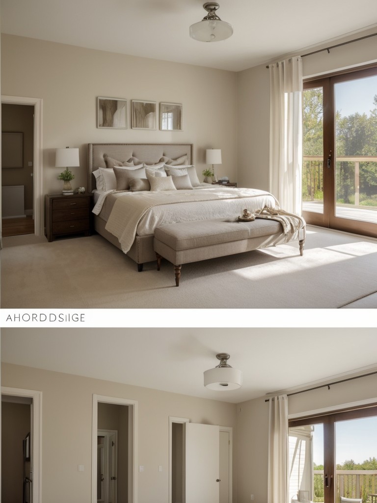 Choose light, neutral colors to make the room appear larger and brighter.