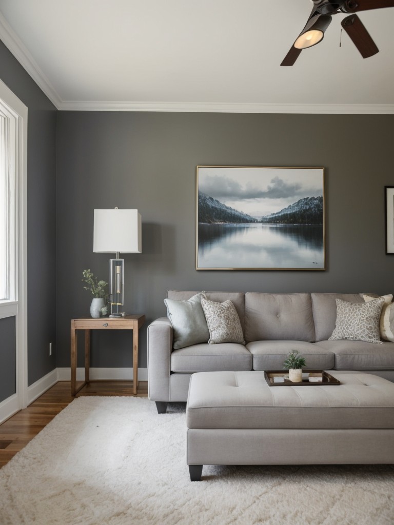 Create a focal point with a statement piece of artwork or a bold accent wall.