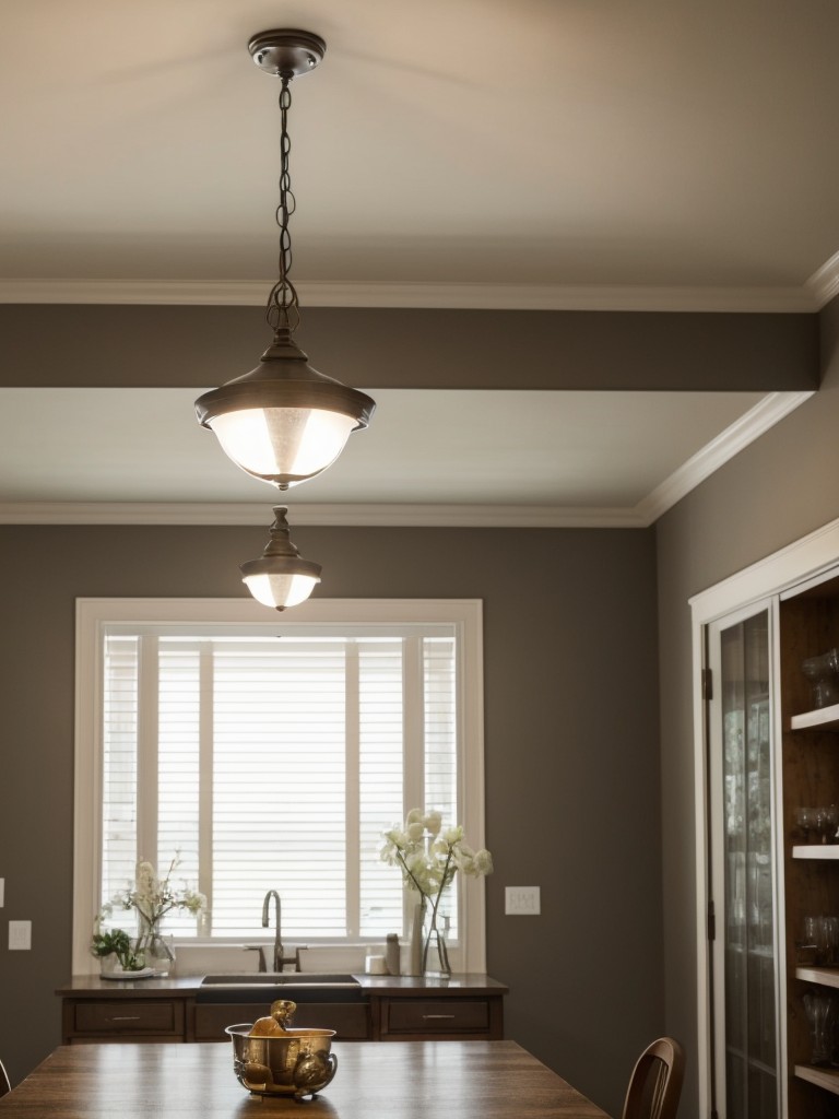 Experiment with different lighting fixtures to enhance the ambiance and add visual interest.