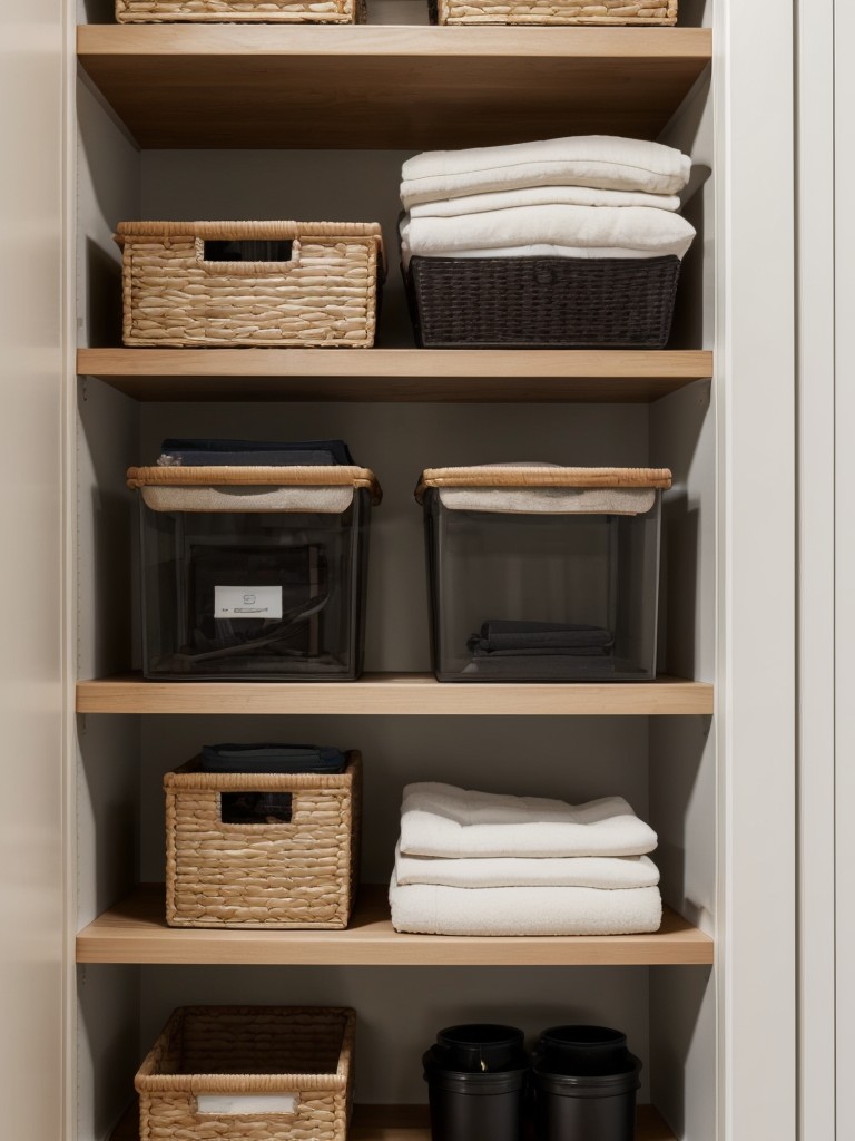 Incorporate smart storage solutions such as floating shelves, ottomans with hidden storage, and wall-mounted organizers.