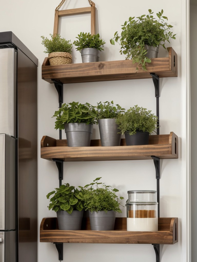 Utilize wall-mounted storage solutions, such as floating shelves or hanging baskets, to maximize vertical space and keep your small apartment tidy.