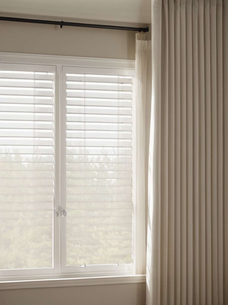 Choose light-colored curtains or sheer blinds to allow natural light to filter in while maintaining privacy.