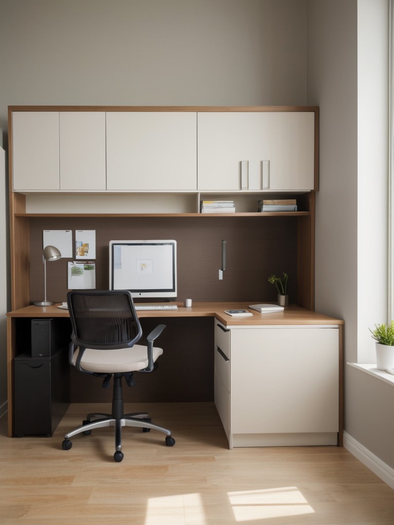 Incorporate a home office area with a compact desk and ergonomic chair to maximize productivity.