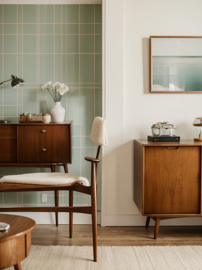 Add a touch of retro charm to your living space with vintage-inspired wallpapers, mid-century modern furniture, and quirky accessories, creating a cute and nostalgic ambiance in your studio apartment.