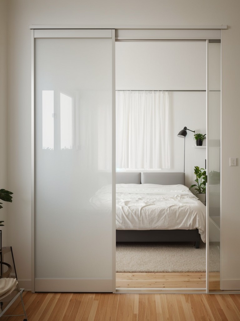 Create a sense of openness by using IKEA's sliding doors or room dividers to separate spaces in your small apartment.