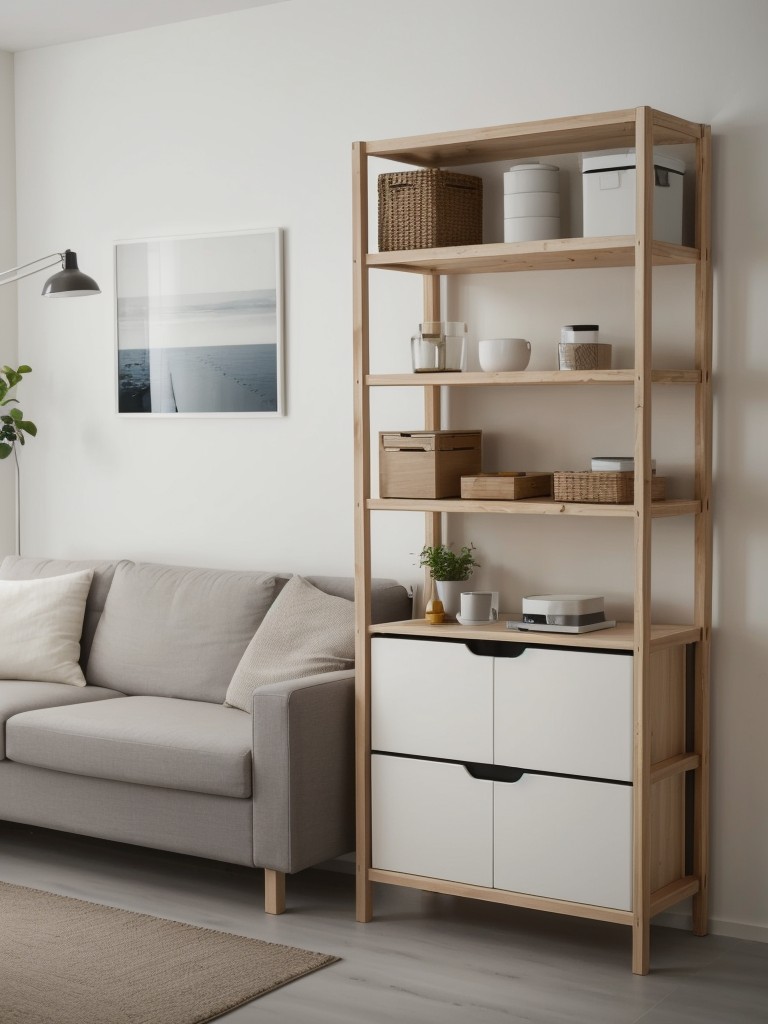 Opt for IKEA's modular storage systems, like the EKET series, to customize and adapt to your unique small apartment layout.