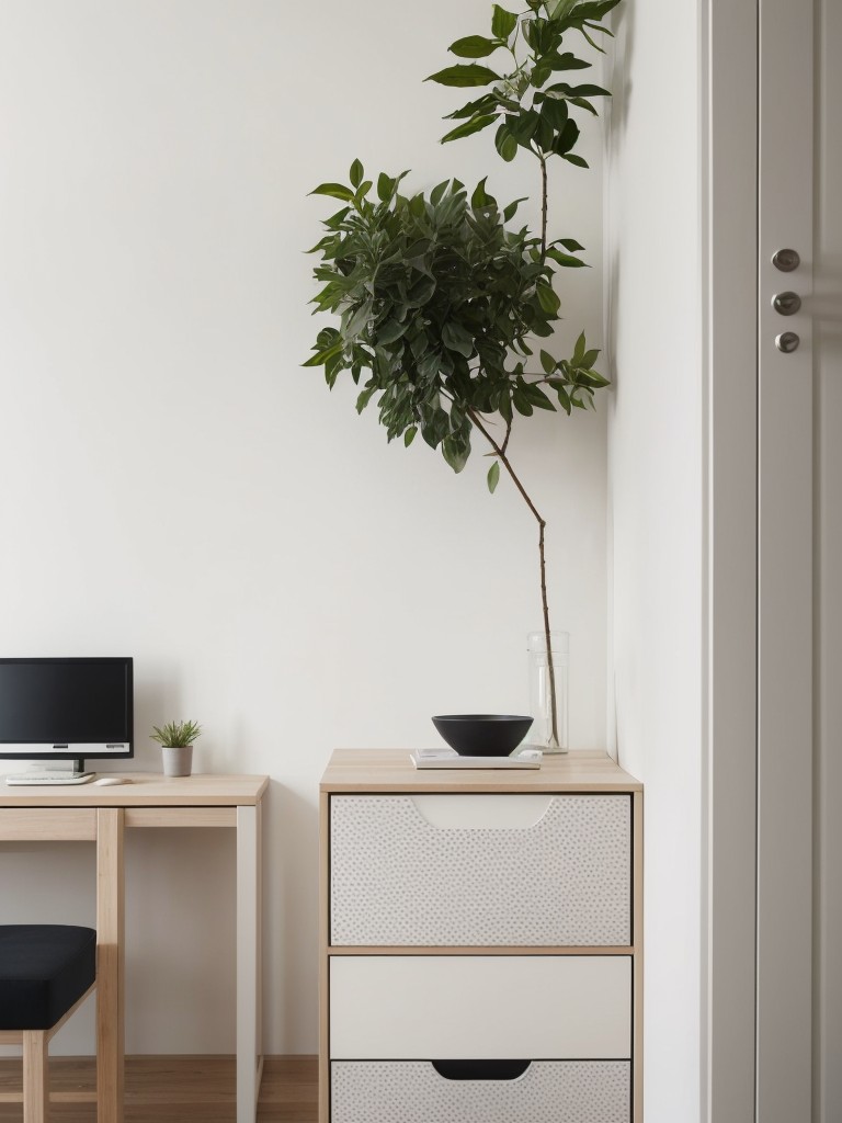 Opt for IKEA's slim profile furniture options, like the NORDLI series, to maintain a streamlined look in a small space.