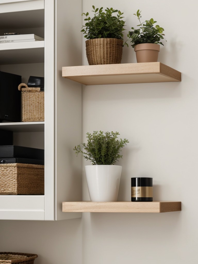 Use IKEA's floating shelves to display small decor items, adding a touch of personality to your small apartment.