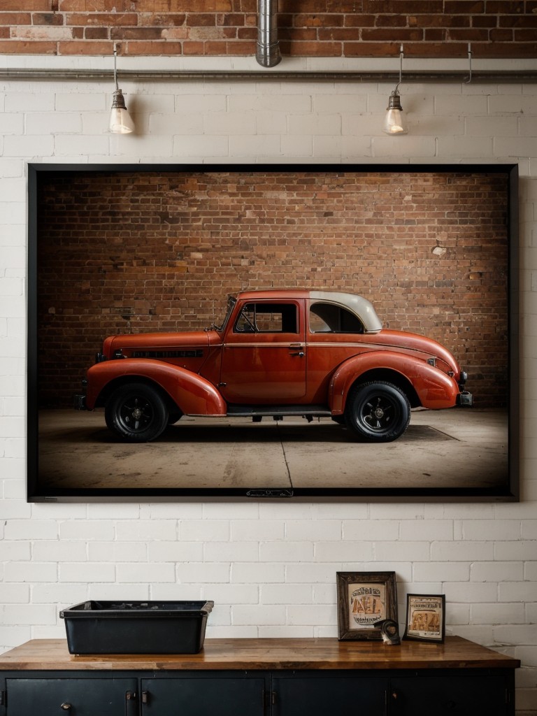 Adding a touch of masculinity to your man cave with industrial-style furniture, exposed brick walls, or a statement piece like a vintage car poster or neon sign.