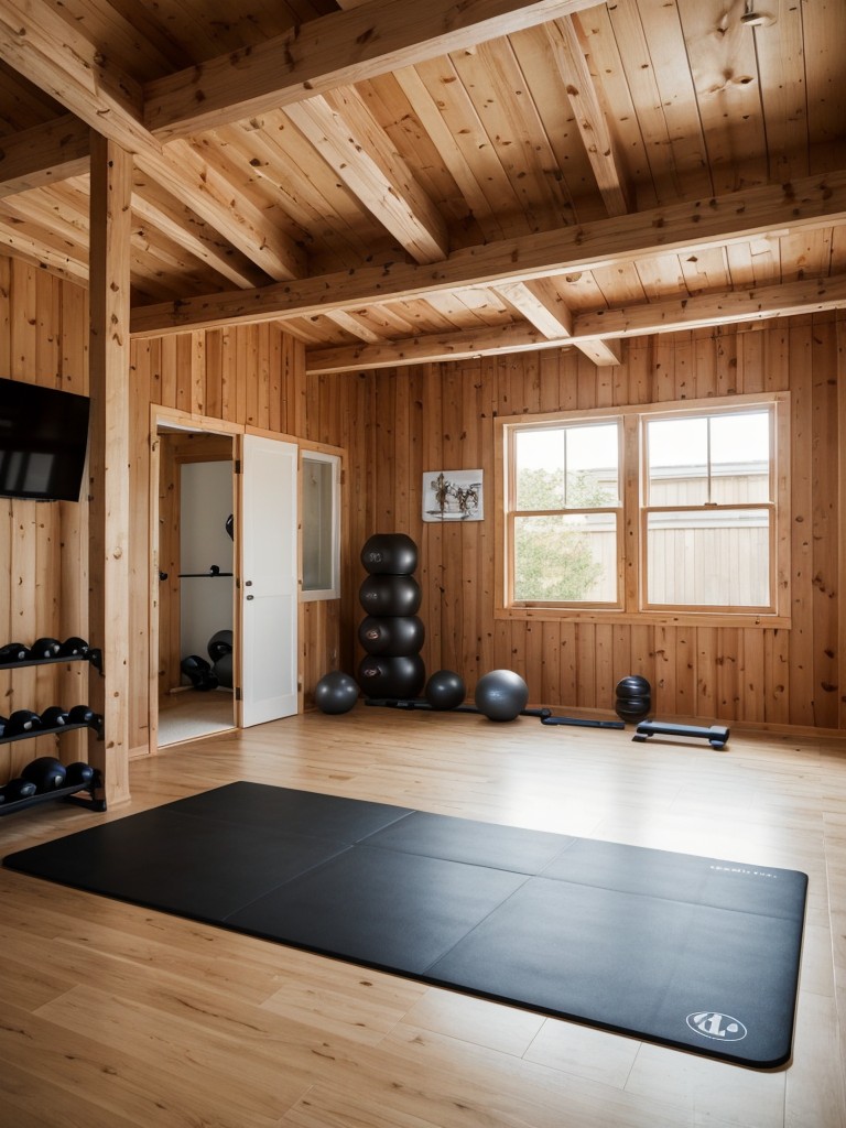 Building a small home gym or exercise area within your man cave, with space-saving equipment, a yoga mat, or a punching bag for a convenient workout routine.