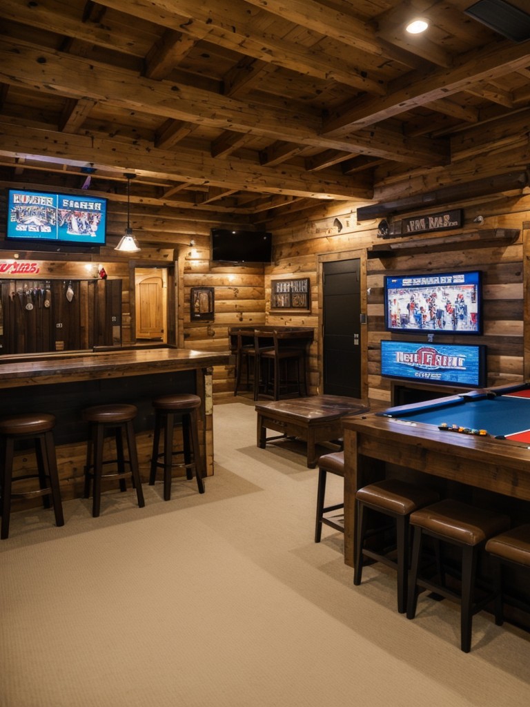 Embracing a specific theme for your apartment man cave, whether it's a sports bar-inspired design, a retro arcade room, or a rustic cabin retreat.