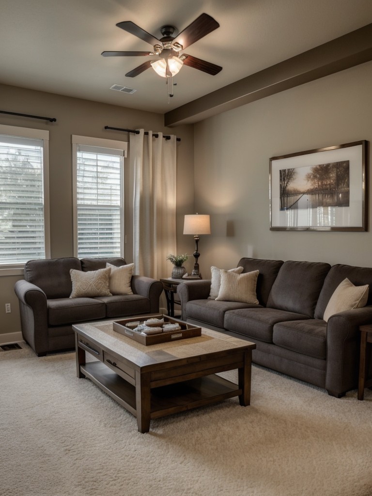 Enhancing the comfort of your man cave with soft rugs, cozy throws, and accent pillows, creating a relaxing and inviting atmosphere to unwind after a long day.