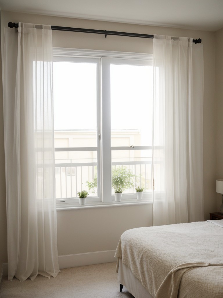 Choose light-colored, sheer curtains to allow natural light to flow freely into your one bedroom apartment, creating an airy and bright atmosphere.